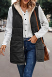 Fongt New Solid-Color Hooded Cotton Vest Wears Both Sides Of The Warm Cardigan Wind Jacket