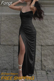 Elegant Party Evening Porm Dresses for Women 2023 Spaghetti Strap Pleated Bodycon Dress Sleeveless Long Summer