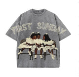 Fongt For Men And Women On The Street Summer Casual Short-Sleeved TST Simdd! Printed Tops