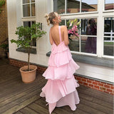 Pink Pleated Halter Maxi Dress-Outfit