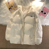 y2k cotton-padded Oversized loose plus velvet long-sleeved jacket park sweatshirt clothing streetwear jacket printed zipper