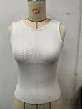 Fongt Knit Vest Female 2024 Summer New Solid Color Slim Inner Matching Top-Outfit