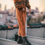 Pants Woman High Waist 2020 Autumn Ankle Length Pants Ladies Solid Streetwear Wide Leg Pants Loose Harem Pants For
