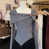 Three-Dimensional Flower Temperament Sweater Horn Irregular French Ear Repair Bottom Knitted Shirt