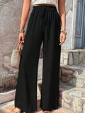 Color Casual Drawstring High Waist