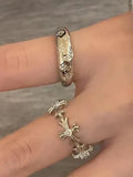 Vintage 2 Pieces Shiny Cross Moon Star Pattern Cuff