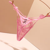 Fongt Trousers Female Water-Soluble Flower Perspective Sexy No-Scarred Seduction Summer 2025 New Low-Rise Hot Trousers Head