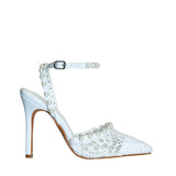 Fongt Pointed Pearl Sandals With Sweet Dress Hollow Bridesmaid Bag And Skirt Single Shoes