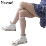 Fishnet Transparent Stockings Over Knee Black White Sexy Suspender Tube Silk Thigh High Cute Sexy Erotic Gothic