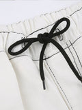 Jeans White Pant Low Rise Cargo Pants Women Jogging Lace Up Wide Leg Pant Side Stripe Streetwear Loose Denim