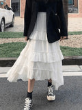 Irregular Tiered Midi Skirt-Outfit