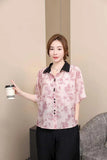 Color Collar Short-Sleeved Shirt-Outfit