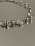 Grunge Faux Gem Decor Beads Necklace-Outfit