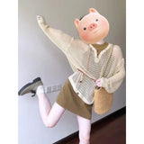 Fongt Temperament Spring A Complete Set Of Hollow Straps With V-Tneck Shirt Vest Super Good-Looking Thin Half-Dress Skirt Three-Piece Set