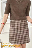 Femme 2023 Spring Summer Korean Fashion Clothes Pink Sweater Women Short Sleeve Knitted Tops Casual Soft Pullover