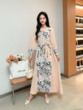 Minority Age-Reduced Printed Fairy Skirt 2024 New V-Neck Slim A-Shaped Dress For Spring And Summer-Outfit