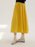 Fongt Spring Bright Yellow Dress Long Velvet Cotton Showing Thin And Comfortable Set Of Small Tight Folds Big Umbrella Skirt