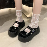 Fongt New Sweet Cool Thick Soles To Height Mary Treasure Shoes Small Man Double Tied With Water Drill Half Slippers Women Can Wear Skirt