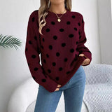 Shooting 2025 Autumn And Winter Casual Crash Color Wave Point Long-Sleeved Jacket Sweater Women's