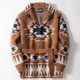 Fongt Men's Heavy Industry Plus Flower Sweater Autumn And Winter Thick Cardigan With Knit Coat