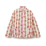 Fongt Women's Clothing 2025 Autumn New Street Multi-Color Printing Collar Cotton Jacket