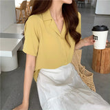 Fongt 2023 New Women's Versatile Short-Sleeved Shirt