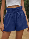 Fongt Casual Comfortable Shorts Women 2025 Summer New European Version Of High-Rise Belt Loose Broad Leg Pants Women