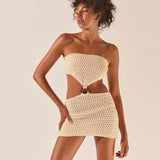 Fongt New Sexy Tight Knit Dress Strapless Skirt YF2313-Outfit