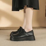Fongt New Strap Platform Platform Small Leather Shoes Female Bound British Wind College With Skirt Loafers Single