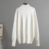 Sweater 2024 Women Commuter Solid Turtleneck Knit Pullover-Outfit