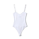 Women Sexy Candy Color Spaghetti Adjust Bodysuit Female Knitted Bodycon Overalls Summer Knit Bodysuits