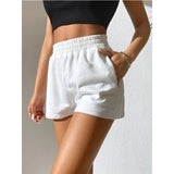 Summer Elastic Waist Loose Wide Leg Solid Color