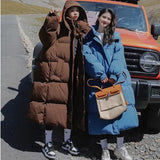 Thickness Down Cotton Clothes Korean Version Loose Long Knee Cotton-Padded Clothes 2023 Winter New Coat Ins Bread Clothing Tide-Outfit