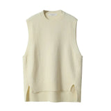 Knitted Sweater Vest Women Autumn Winter 2023 New Wool Vest Sleeveless Sweaters Pullover O Neck Solid Sweaters 16774 1028-1-Outfit