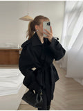 Fongt Pure Color Belt Short Jacket 2025 Spring And Autumn New Jacket