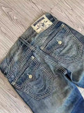 High Street Tide Brand Jeans White Thick Line Giant Buddha Religion Straight Tube-Outfit
