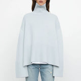 Fongt 2023 New Explosion Women's High-Collar Knitted Striped Opener