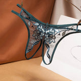 briefs sexy French embroidery sexy mesh hollow out free off thong low waist transparent t pants G-String