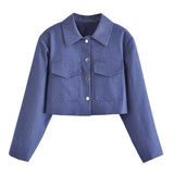 New Shoulder Padded Short Jacket 1165329 Pleated Wide-Leg Trousers 1165229-Outfit