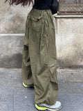 Size Friendly Low Waist Parachute Cargo Pants-Outfit