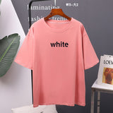 Lttter Printed Cotton T Shirts Women Summer Harajuku Basic Loose Tees for Girl Simple Oversized Female Tops