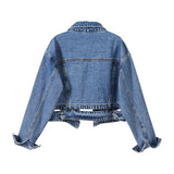 Women Jackets 2023 New Spring Autumn Outwear Denim Coat Turn Down Collar Cotton Jacket For Female Loose Casual Blue Jean