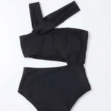 2024 New Sexy Shoulder-Style Thoracic Hollow Solid-Colored Swimsuit Bikini
