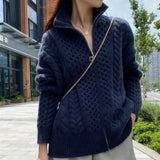 Cardigan loose thin zipper