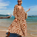 Fongt Middle Woven Polyester Loose Plus Size Bikini Smock Beach Dress Sunscreen Beach