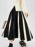 Black Patchwork Long Skirt-Outfit