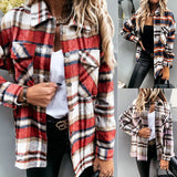 Wise Station Hot Style Autumn And Winter Long Sleeve Plaid Shirt Coat Women's Clothing-Outfit