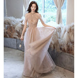 Fongt Adult Vocal Art Exam Evening Dress Dress Light Extravagant Purple Engagement Winter Long-Sleeved Toaster