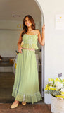 Cami Tie Up Top And Maxi Skirt Set-Outfit
