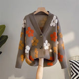 Winter Fashion 2021 Korean Style Women Casual Sweater and Cardigans Long Sleeve V Neck Button Up Oversized Jacket